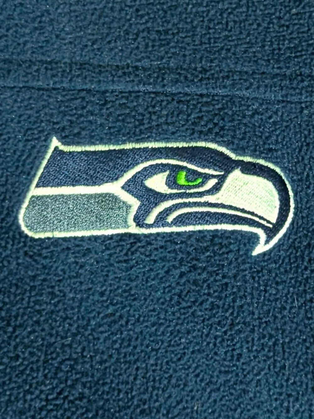 NFL Seattle Seahawks Full Zip Fleece Jacket Blue Cinch Hem Medium - Picture 5 of 7